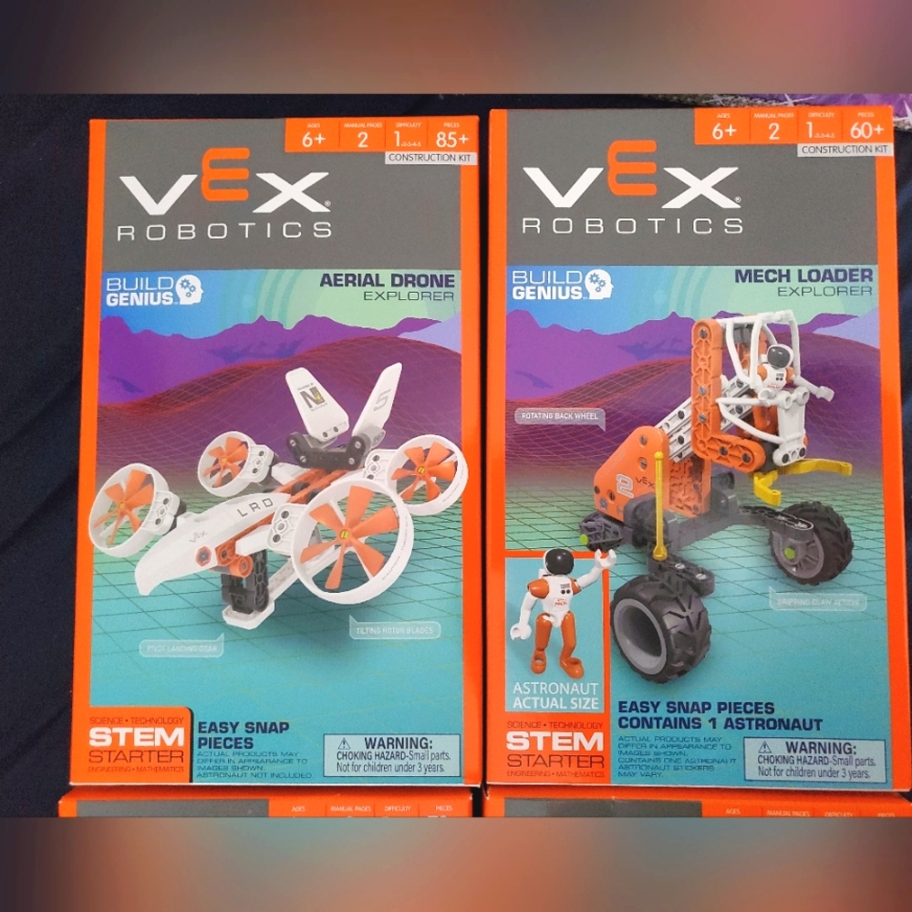 :2 new Vex Robotics stem space build genius construction kits Dron & mech loader